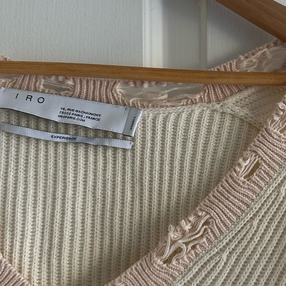 IRO shore sweater distressed frayed edges in ecru size XS Feminine Grunge‎ - Picture 6 of 8